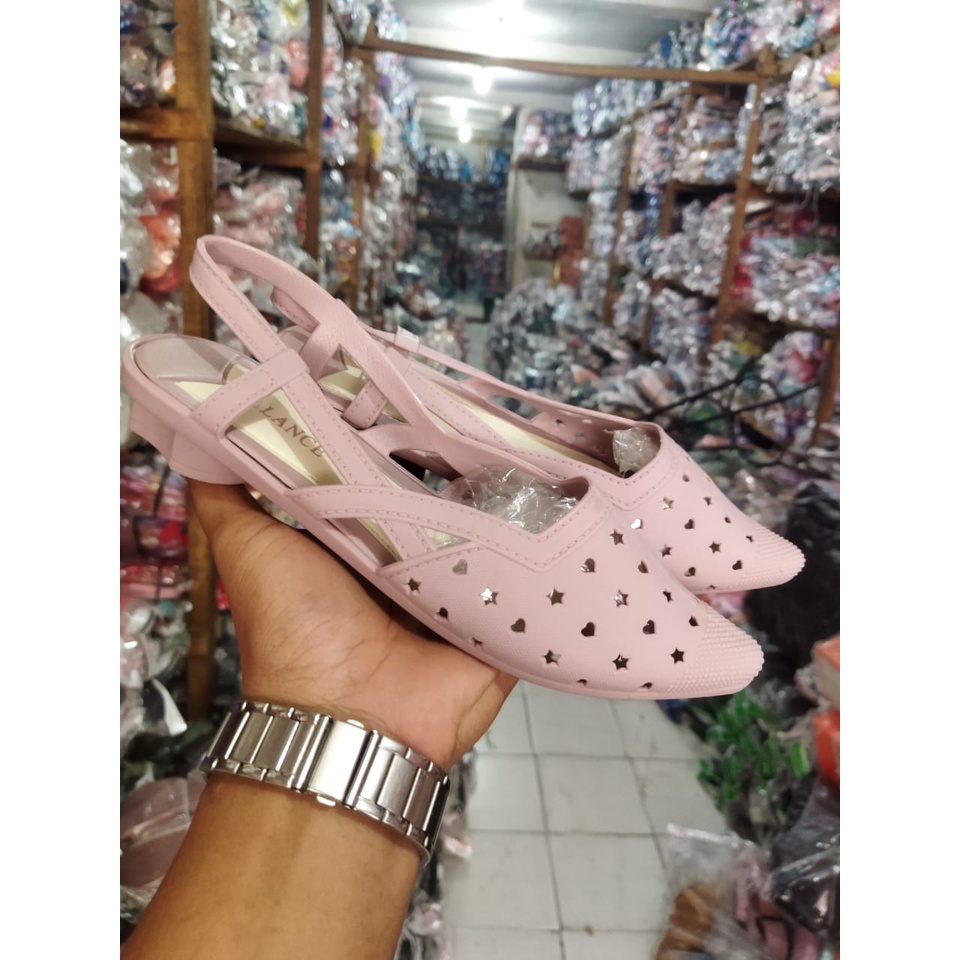 Sepatu jelly Wanita dewasa motif love stars balance 0226-1 size 36-40/sepatu wedges wanita dewasa import