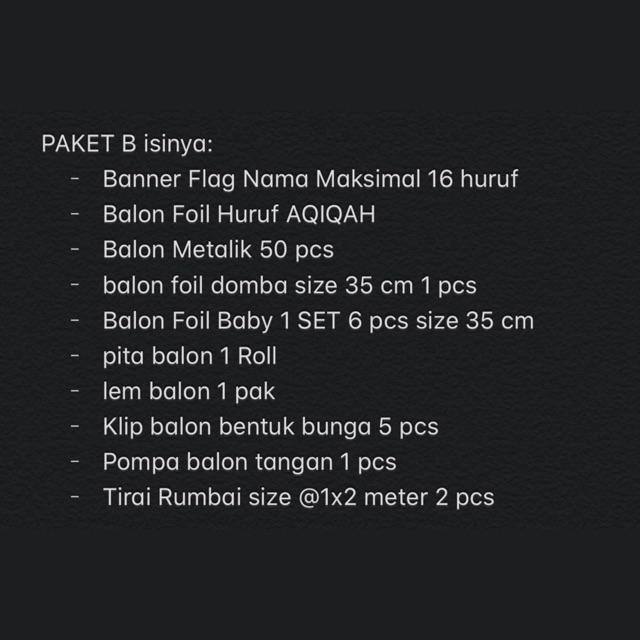 Paket Dekorasi AQIQAH KOMPLIT - Paket Aqiqah - dekorasi Tasyakuran aqiqah baby boy girl bayi-B