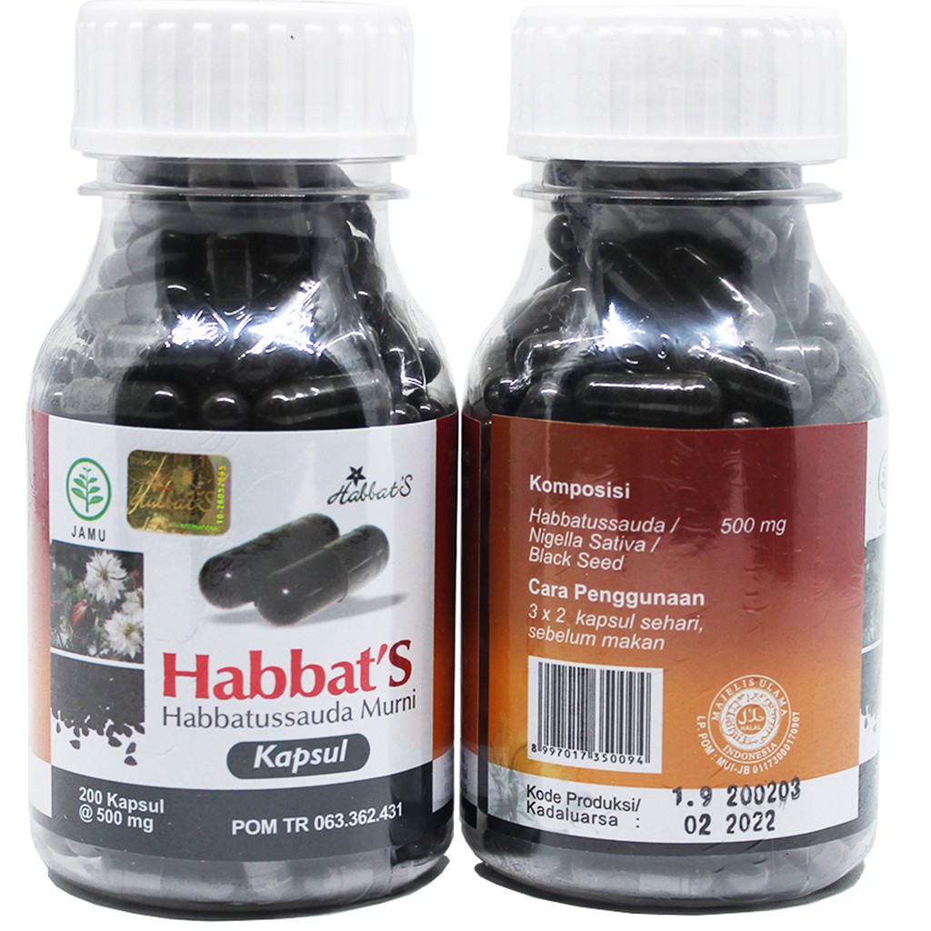 Habbats Habbatussauda Murni 200 Kapsul