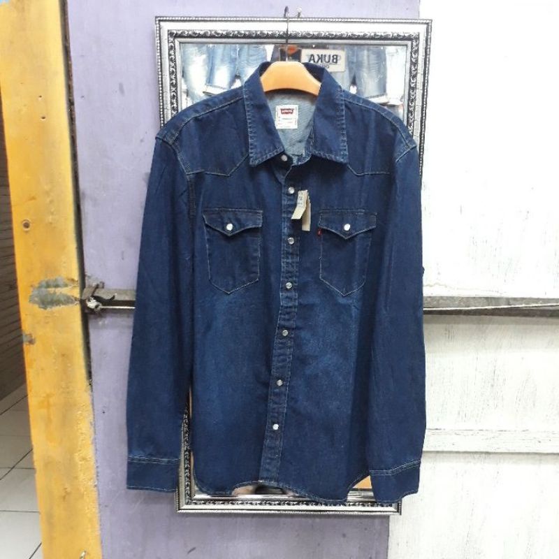 Kemeja semi jeans pria import terbaru