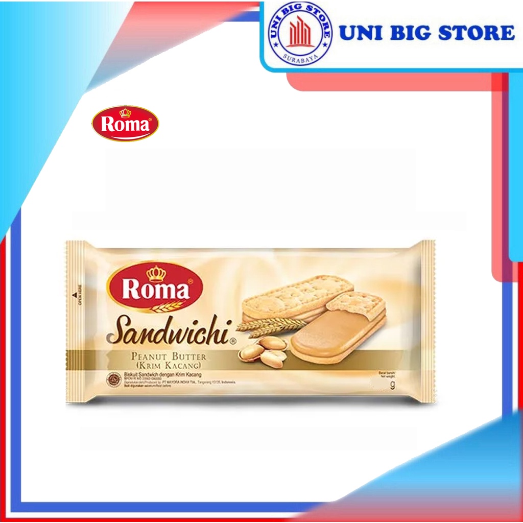 

Roma Sandwichi Biscuit Peanut Butter 206 gr Biskuit Krim Kacang