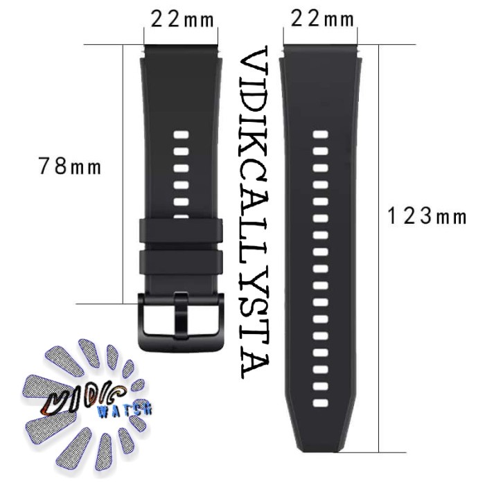 Tali Karet jam tangan 22mm22 MM Rubber Strap Import Original Tipis PREMIUM