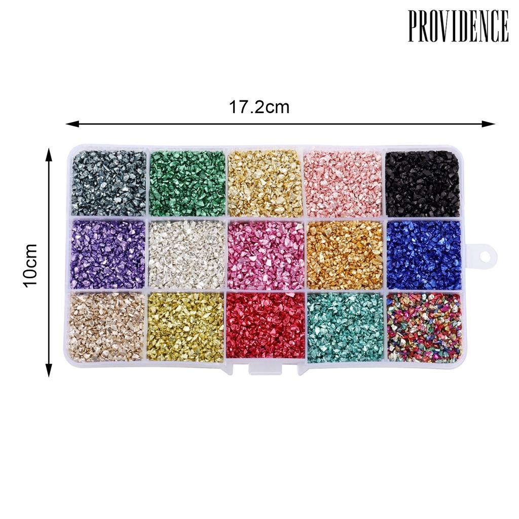 Providence 1 Box Nail Rhinestones Nail Art DIY Decoration Faux Crystal Nail Fragment Glitter Color Sequins for Home Use