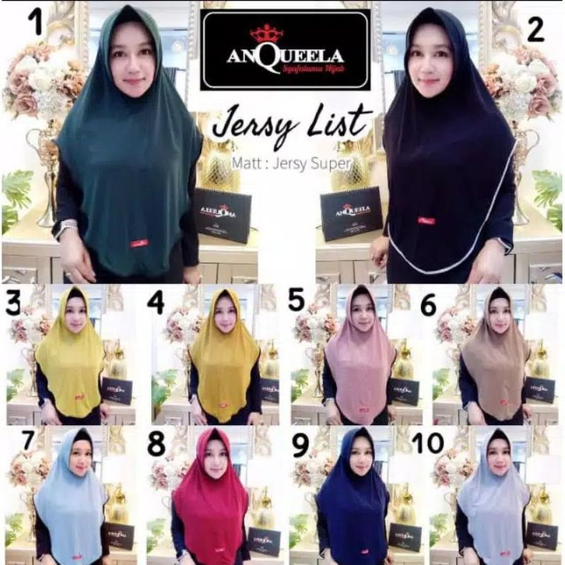 HIJAB INSTAN JERSY LIST ORI ANQUEELA