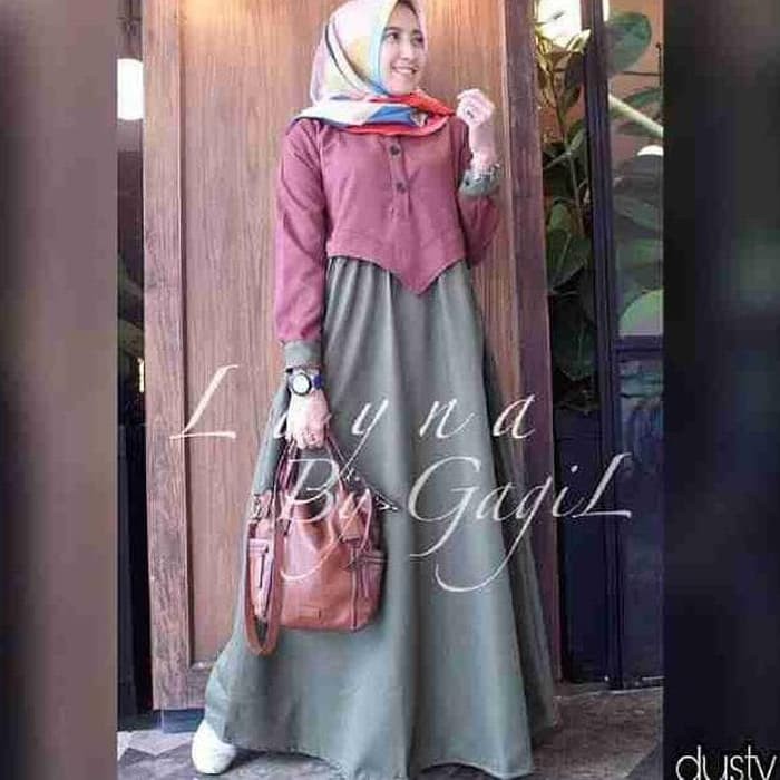 PAKAIAN MUSLIM DRESS MUSLIM WANITA MEISYA CREAM SW DRESS WANITA RAYON