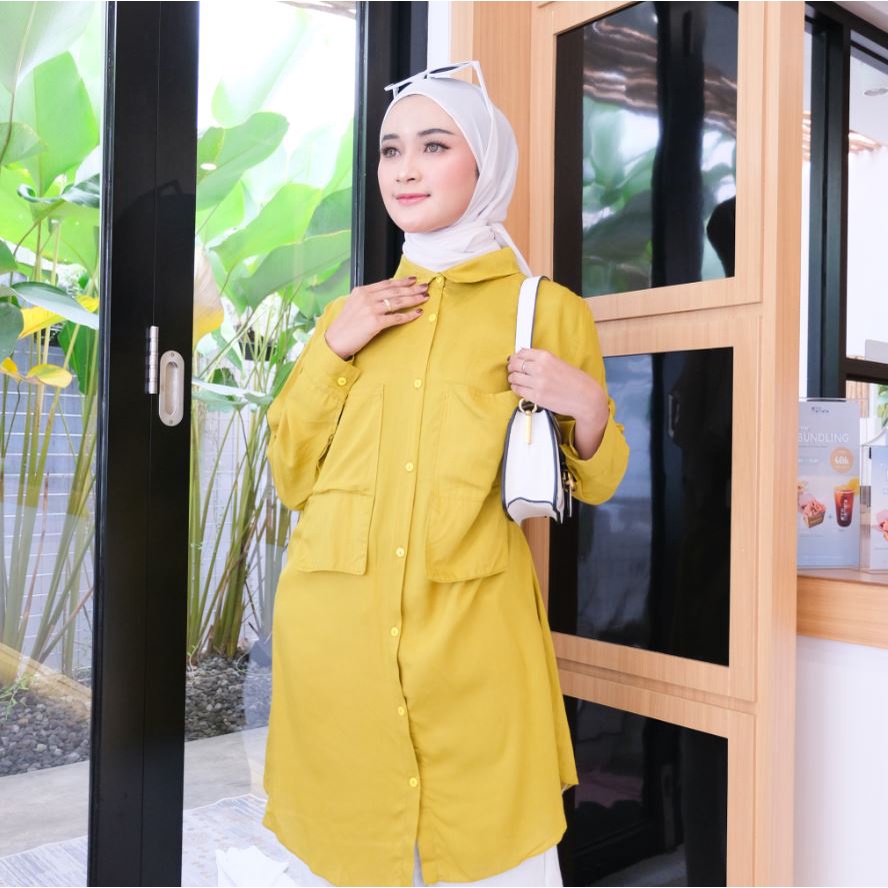 (RPA) TUNIK SHEARA KEMEJA BLOUSE ATASAN WANITA RAYON