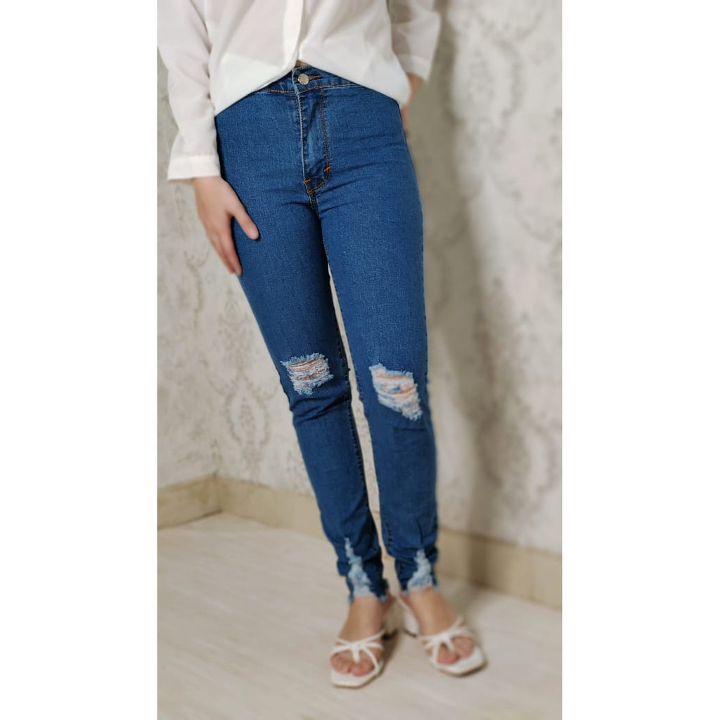 CATHERINE-JEANS SOBEK 1/JEAN MOTIF SOBEK/CELANA WANITA