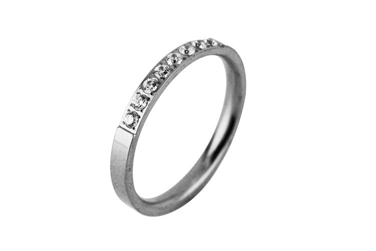 Cincin Wanita Bahan S925 Silver Gold Sparkling Titanium Steel Untuk Pernikahan