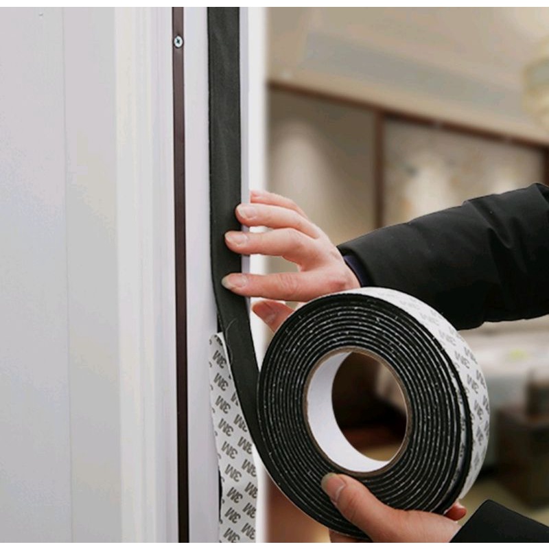 lis Strip Penutup Celah Pintu  Door Noise Insulation Rubber Sealing Tape Lebar 3cm - Lem 3M