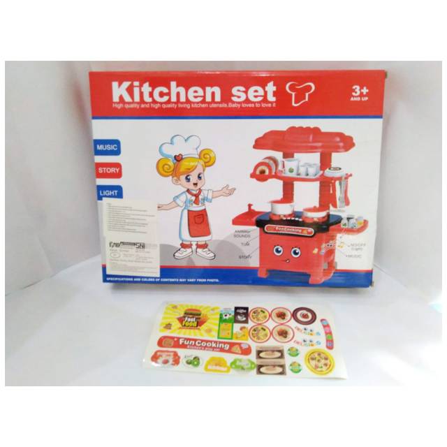 B832-6 Mainan Mini Kitchen set table ada lampu + musik + teeling story. SY0603 S1