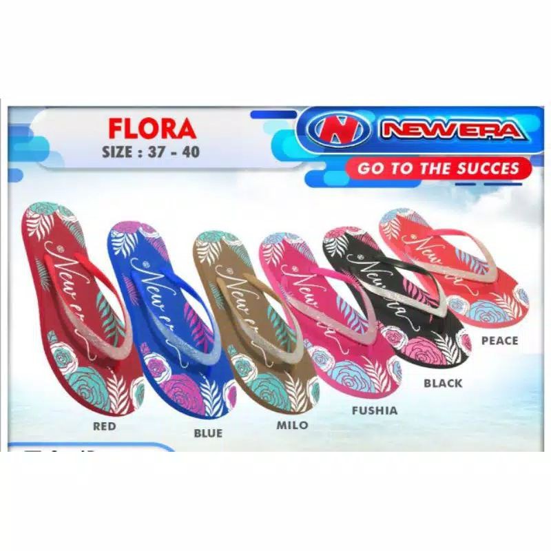 Sandal Jepit Wanita New Era Flora Tali Glitter  Size 37-40