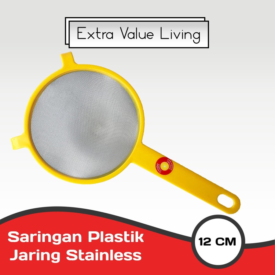 SARINGAN TEH KOPI JUS STAINLESS PLASTIK 12 CM / EAGLE STRAINER SS-12