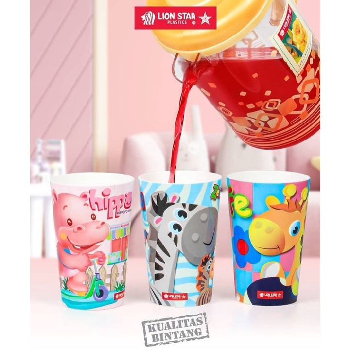 Lion Star GL-67 gelas air minum 500ml gelas plastik