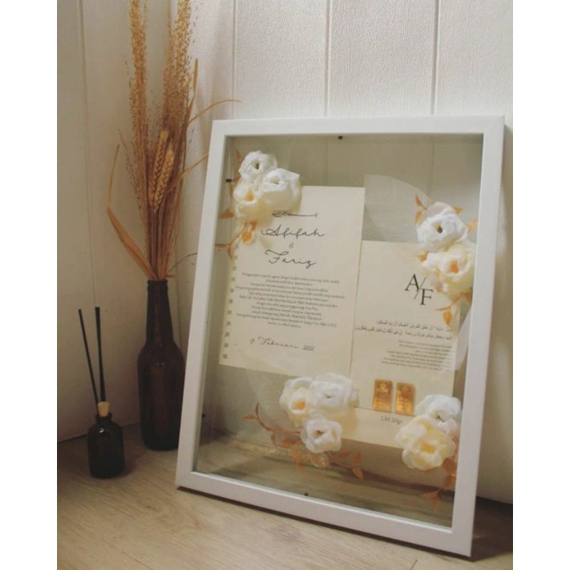 Mahar custom frame kaca transparan