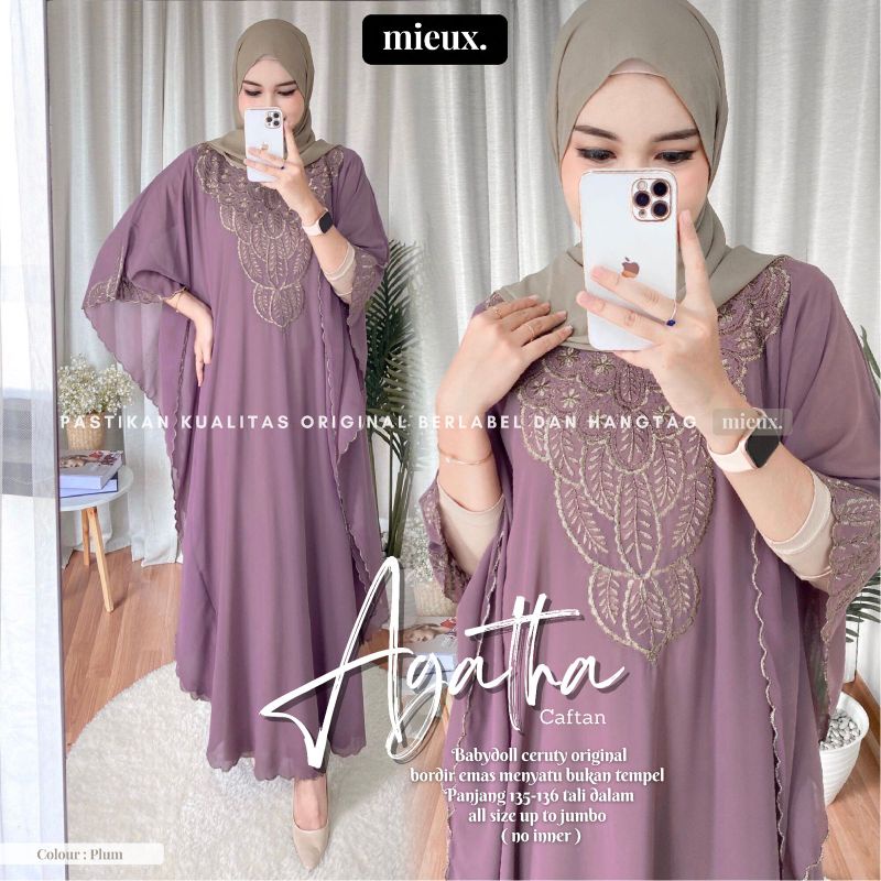 AGATHA KAFTAN kaftan bordir original mieux isyana mieux kaftan kondangan kaftan lebaran