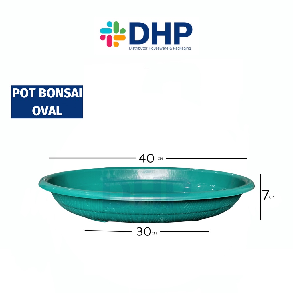 Pot BONSAI OVAL (D=40cm) Bunga Hias Plastik Tanaman Ceper Bulat Murah Ceper Datar Besar