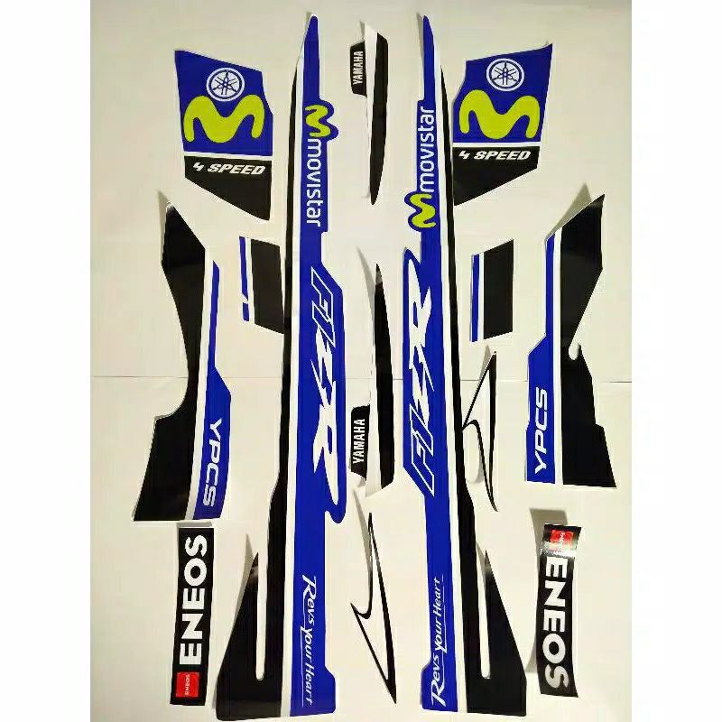 striping variasi Lis body Yamaha fiz R movistar biru
