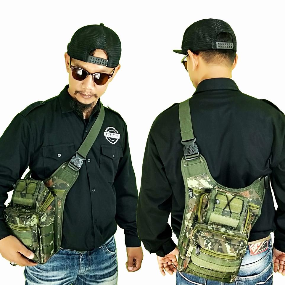 Diskon Gede--Tas Selempang Pria TACTICAL ARMY CAMERA COD DISKON MURAH - TAS CAMERA HIJAU ARMY
