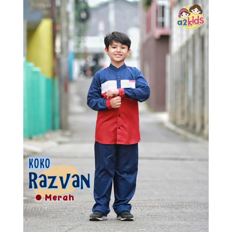 Koko Razvan/setelan Koko bayi/koko anak tanggung 6bln-13tahun ori A2kids