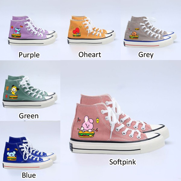 MK1024 SEPATU SNEAKERS CANVAS SPORT SHOES UNISEX PRIA WANITA KPOP BT21 BTS LUCU CUTE KOREA IMPORT