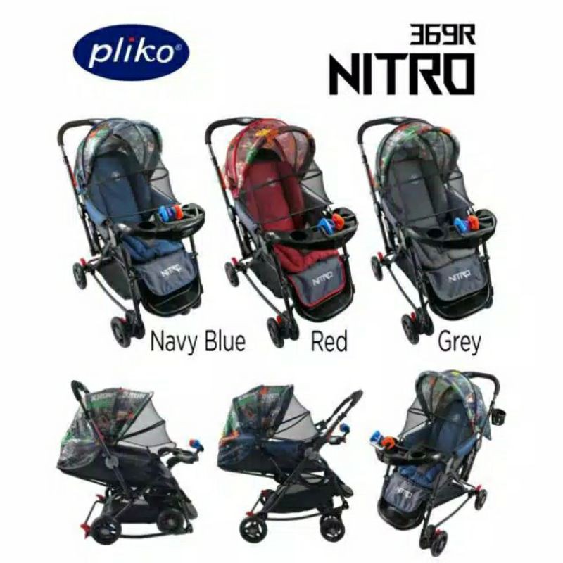 Stroller pliko Nitro 369R / Kereta dorong bayi pliko nitro bisa ayun/ Kereta dorong pliko bisa ayun