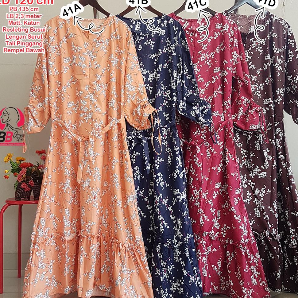 a8✶Stock Banyak (02) LD 120 Size XXXL Gamis Katun Jepang Jumbo Motif Retro, Etnik, Bunga Polkadot, V