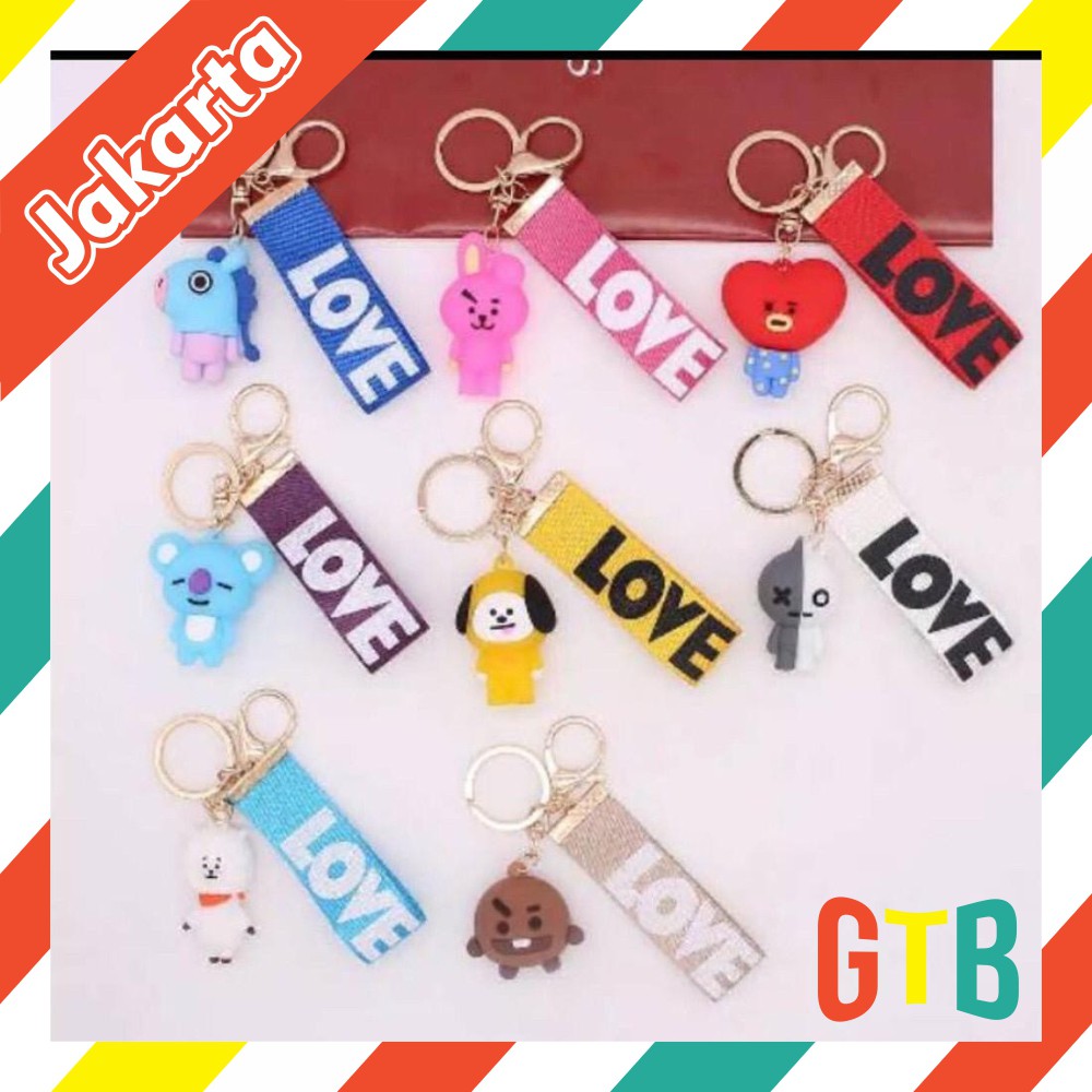 ❤️GTB❤️ A032 Keychain LOVE Gantungan Kunci Korea Boneka BTS Kpop Lucu Aksesoris Tas Import Murah COD