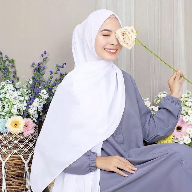 PASHMINA CERUTY BABYDOLL / PASHMINA CERUTY PREMIUM-PUTIH BERSIH