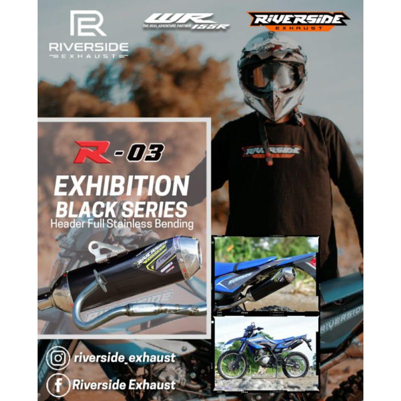 KNALPOT MOTOR YAMAHA WR 155 R ORIGINAL RIVERSIDE EXHAUST BLACK SERIES R-03 knalpot WR 155 knalpot WR