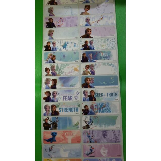 

NEW FROZEN Stiker label nama waterproof anti air murah