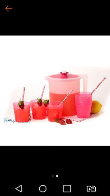 Cpm Teko Yeppo Set Of 5 Glass Pink / Teko Plastik / Teko Set / Teko Beranak