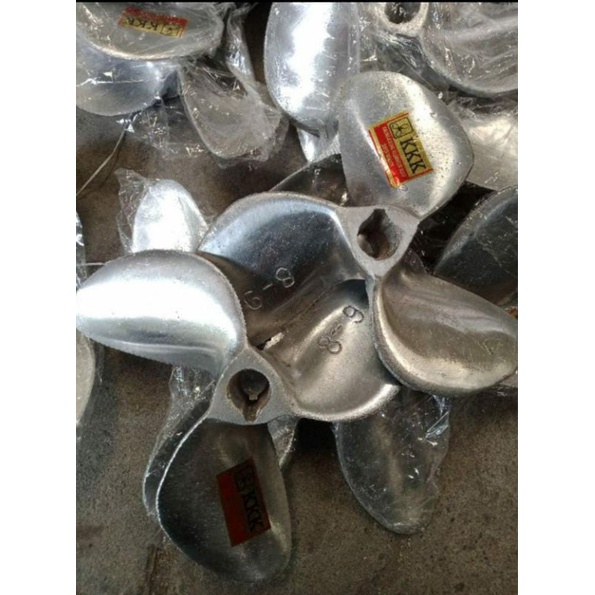 BALING-BALING PERAHU NELAYAN ALMUNIUM DAUN 3 NO 5-6pk AS ¾" / PROPELLER