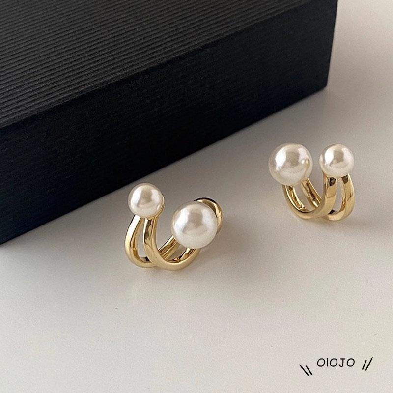 Anting Stud Jarum Mutiara Bahan S925 Silver Gaya Korea Untuk Wanita ol2