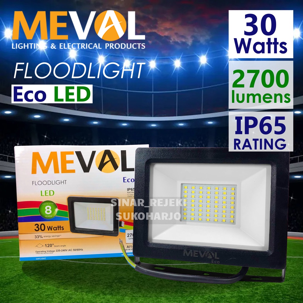 MEVAL 30W FLOODLIGHT LED ECO - Putih / Kuning ( WW ) Flood Light