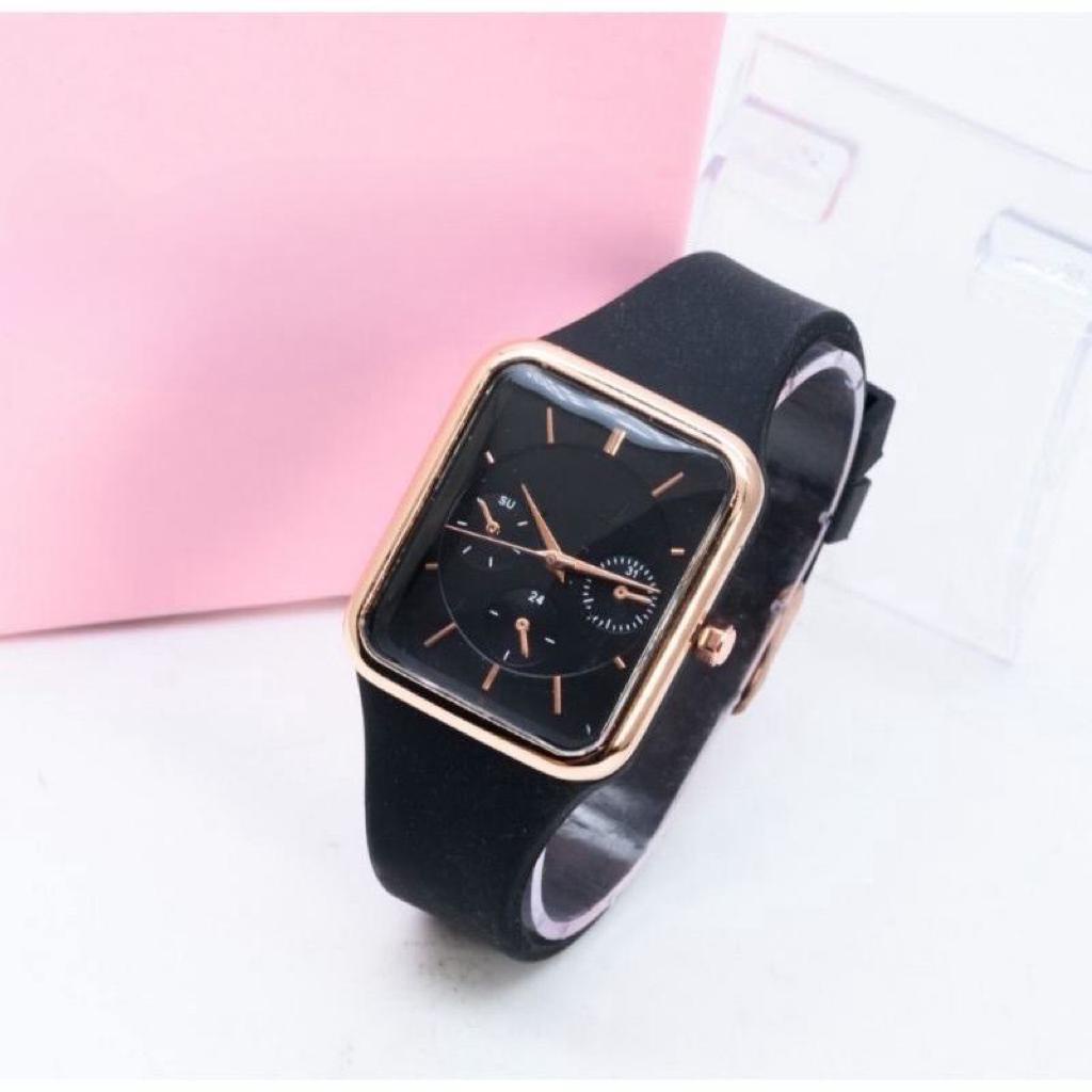 BW [✅COD] JAM TANGAN WANITA KASUAL SPORTY CRONO TIGA OFF HIASAN GC-20 STRAP RUBBER