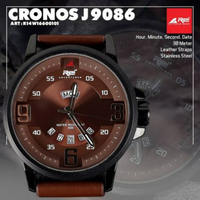Jam Tangan Kulit Pria Rei Cronos J 9086 - Jam Analog Rei Cronos J 9086