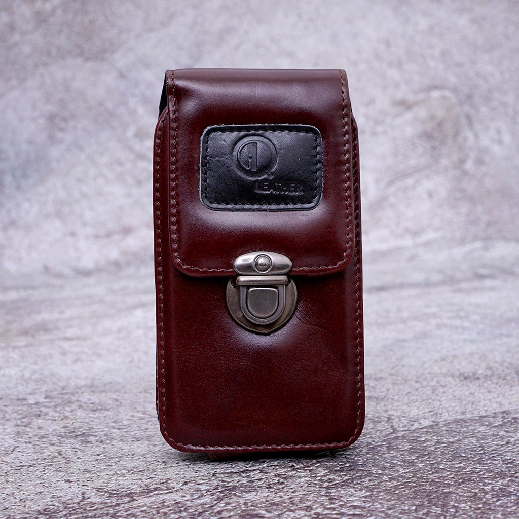 Dompet Pinggang Hp Qileather Pria Bahan Kulit Asli TH01