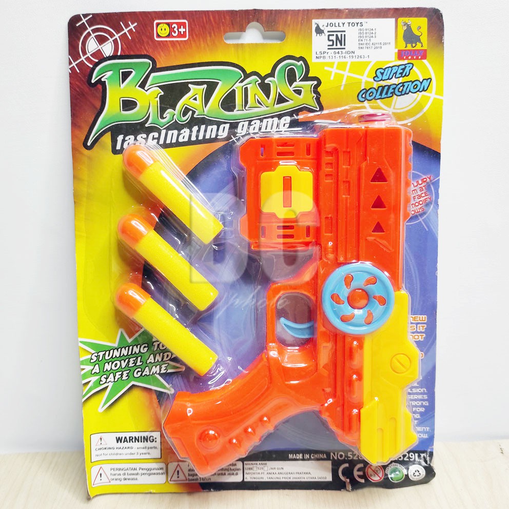 Blazing Gun Mainan Blaster Gun Nerf Dart Tembak Peluru Gabus