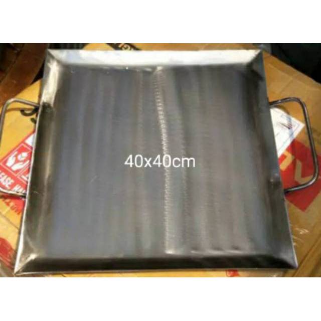 Wajan Plat Besi 40x40 / Wajan Roti Bakar, Sosis