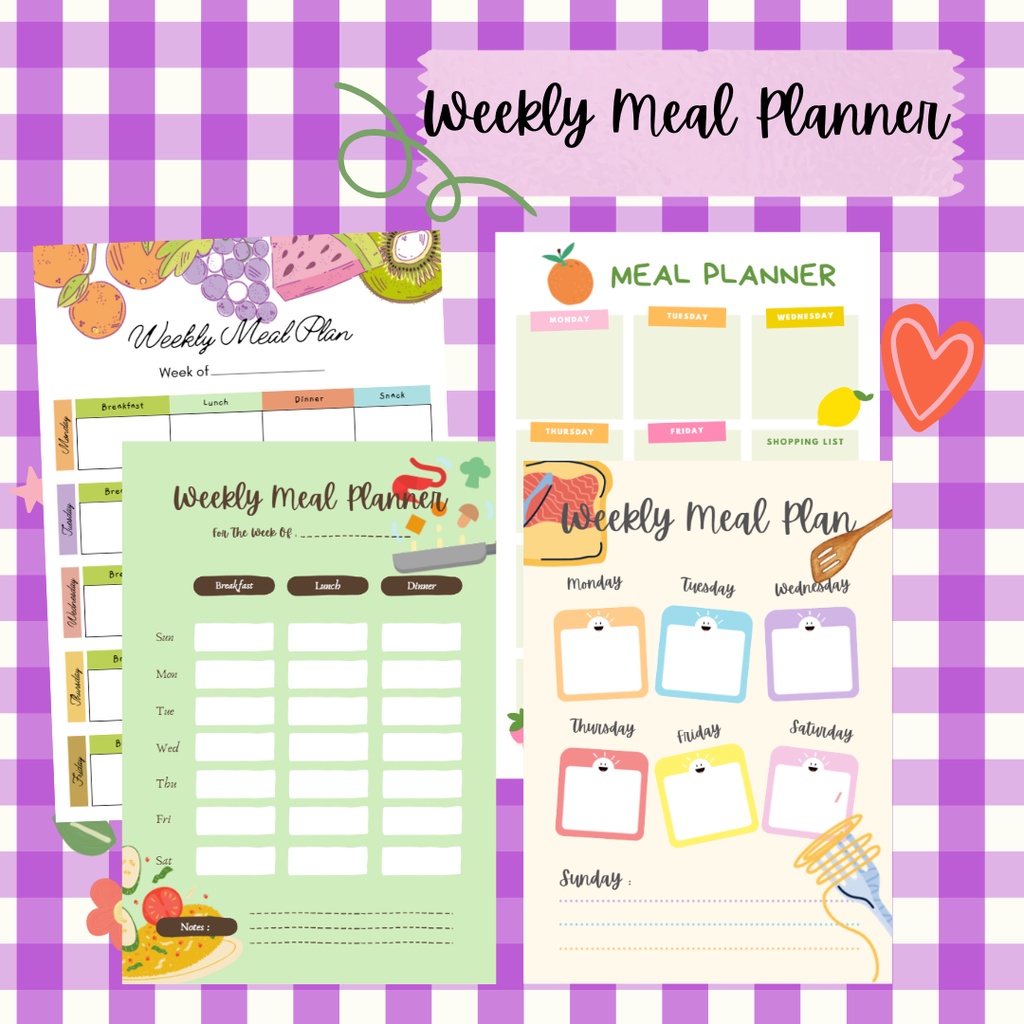 

WEEKLY MEAL PLANNER REFILL BINDER