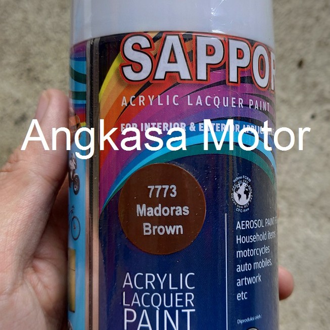 

Cat Semprot MADORAS BROWN 7773 COKELAT Sapporo Spray Pylox Pilox 300 ML