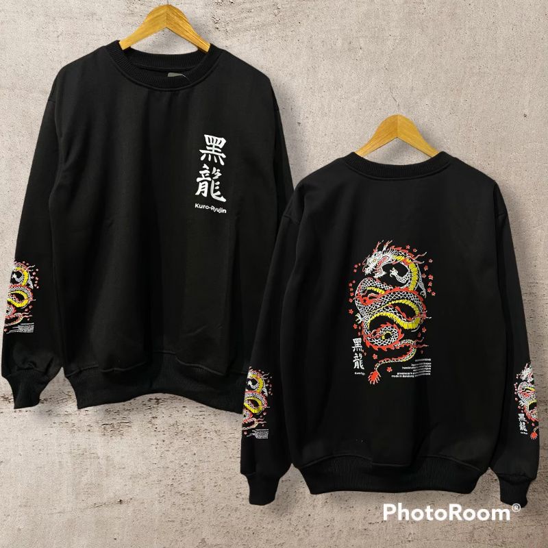 CREWNECK MEMPHIS BLACK/ CREWNECK NAGA FULL SABLON/ CREWNECK HITAM MURAH