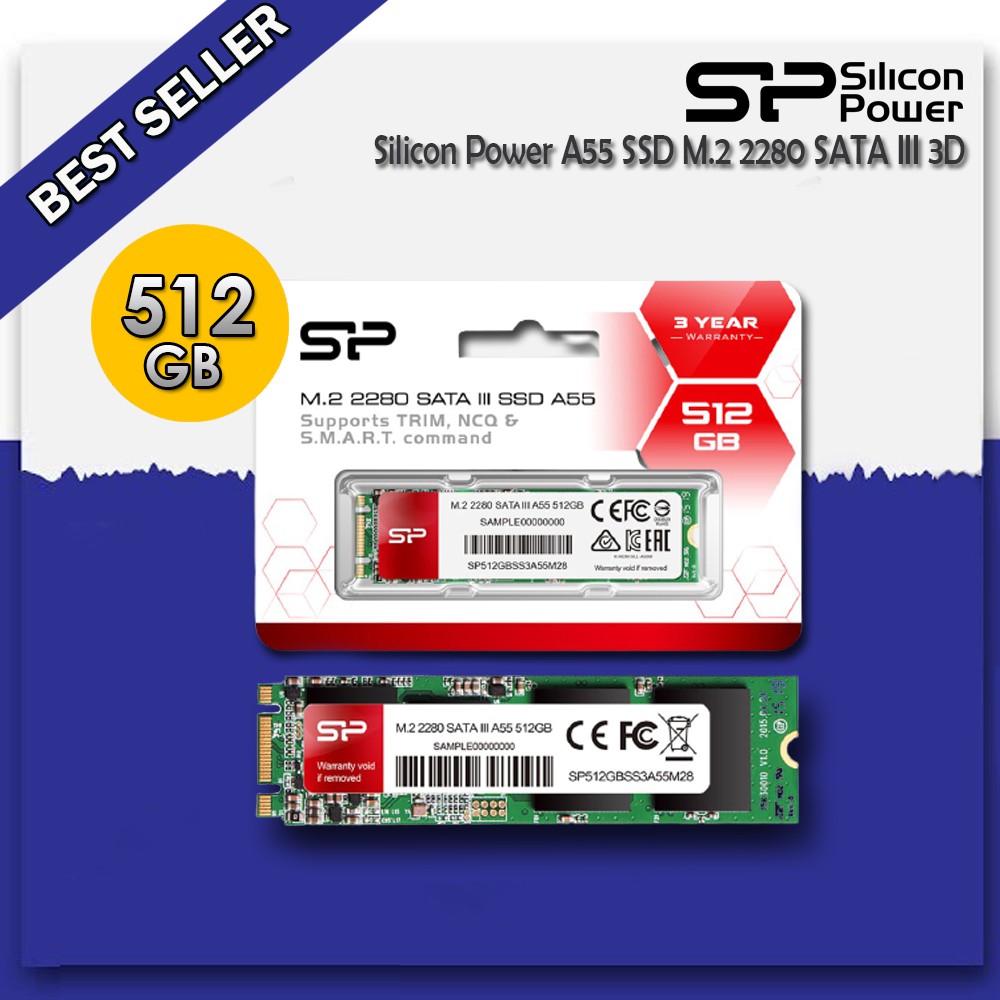 Silicon Power A55 SSD M.2 SATA 2280 3D - 512GB