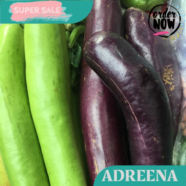 

Terong hijau dan terong ungu 500gr Adreena Freshbox