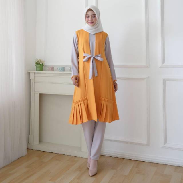 3G.id Tunik Wanita Polos / Atasan Tunik Jahitan Rempel Bawah SR9990 Bahan Moscrepe Import Terbaru