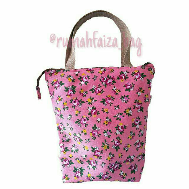 RF Tas Tenteng Kanvas Bunga Pink Tote Bag Wanita Murah Sidoarjo