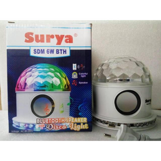 Lampu Disco Warna Warni+speaker BTH/Lampu Disco Bola Speaker BTH Surya 6Watt