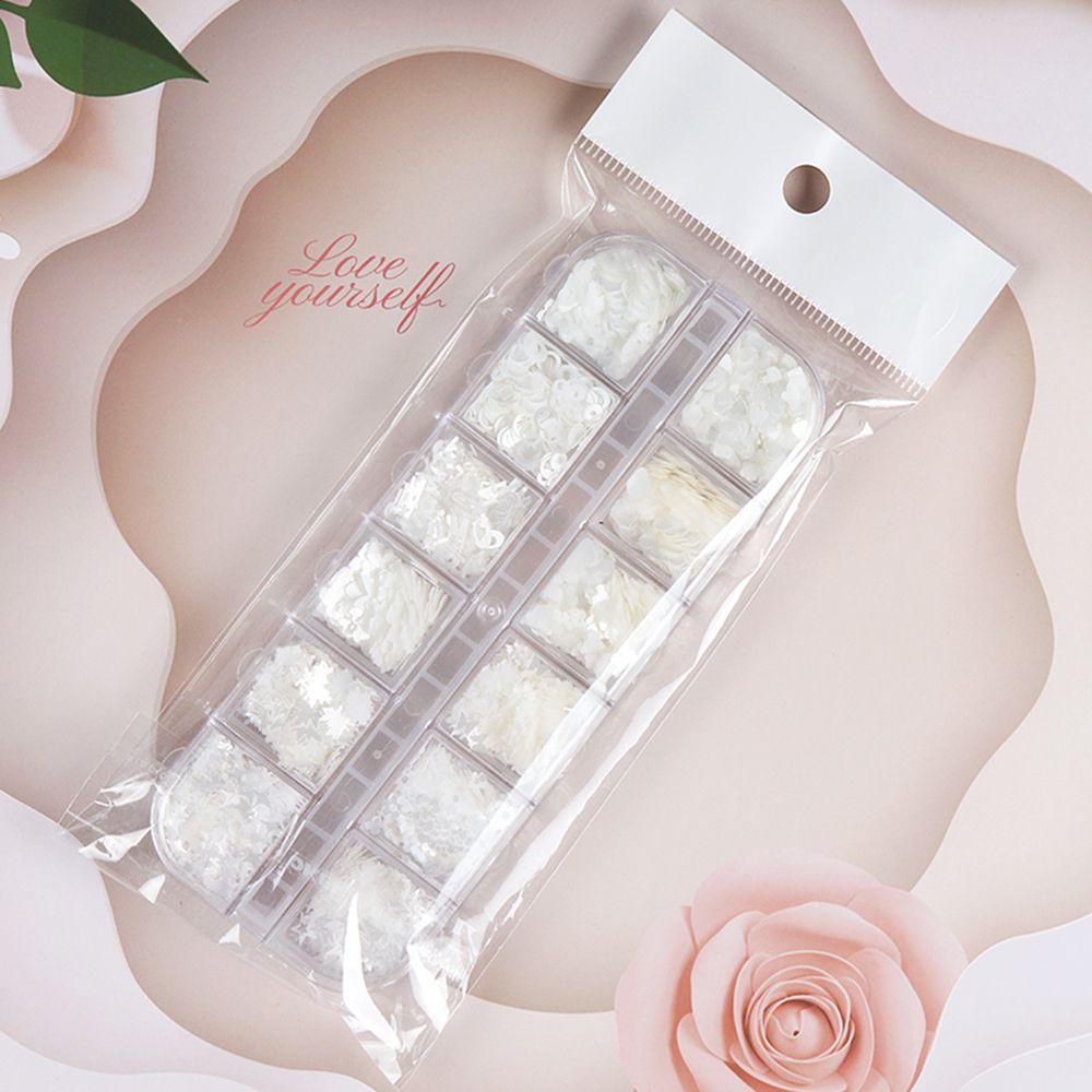 Solighter 12kisi Nail Art Payet Wanita Kecantikan Manicure Tidak Teratur Hias Surat Slice Serpihan