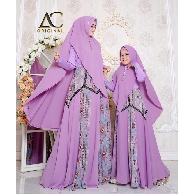 Alina Couple Syari By Ac Collection / Gamis Couple Ibu Dan Anak / Gamis Couple Terbaru