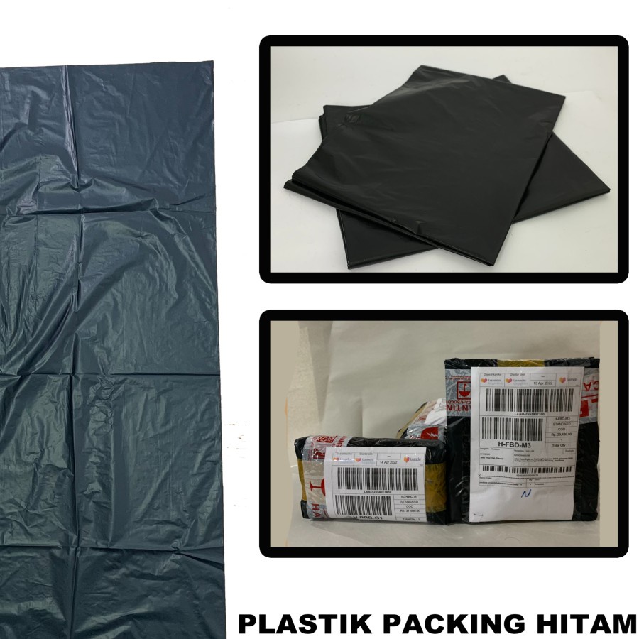 PLASTIK PACKING HITAM HDPE Lebar 90 cm - 1 METER